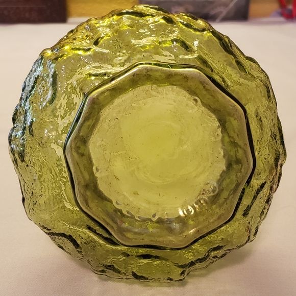 HOST PICK 😊 Vtg E. O. Brody Footed Avocado Green Depression Glass Bowl - Picture 4 of 6